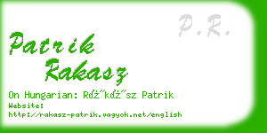 patrik rakasz business card